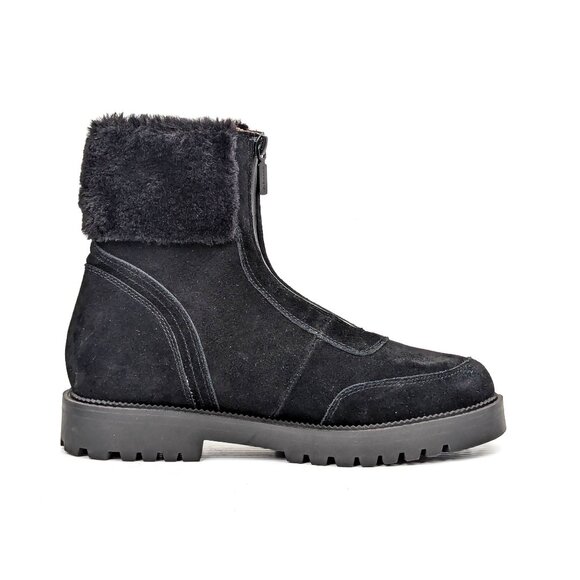 Blondo Wmn Hayven Black Suede Waterproof Black Suede Front Zip Ankle Boots sz 9 - Picture 4 of 7